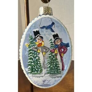 OWC Old World Christmas Ornament‎ Snowmen Snowflake Glitter Hand Painted